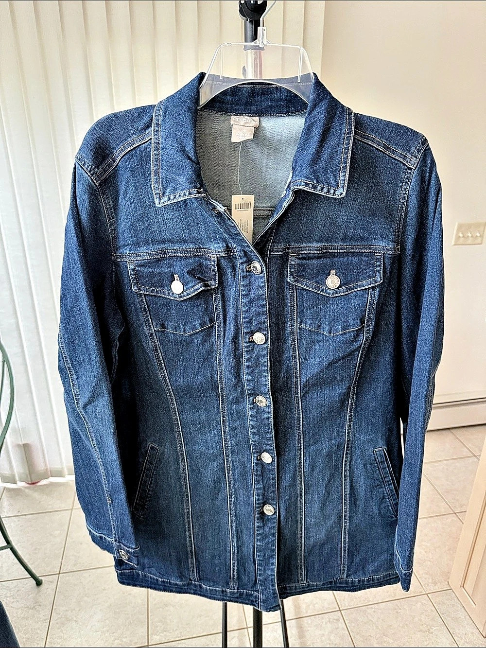 Long Denim Jean Jacket - Chico’s Size 2